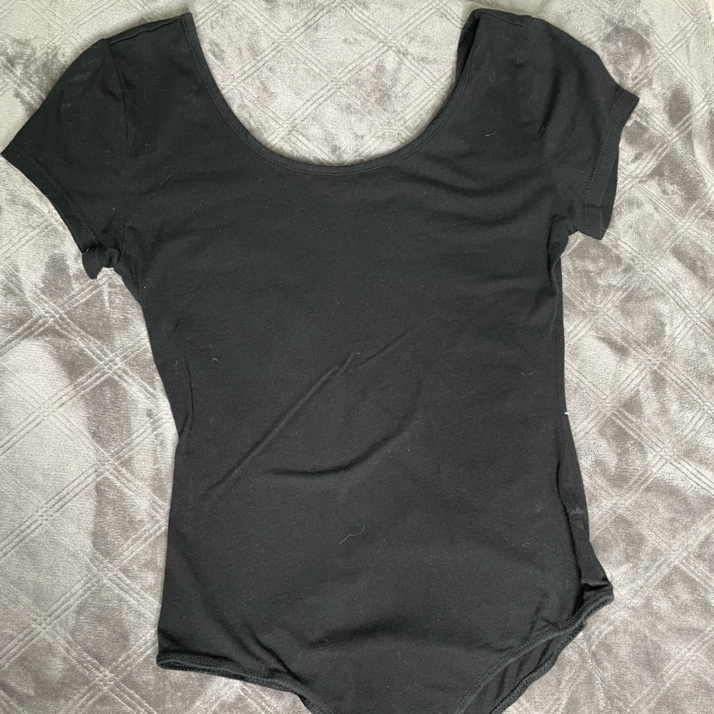 Active Basic Black Tee Bodysuit